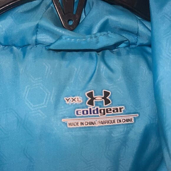 Under Armour Girls Youth XL  sky blue Winter Puffer Hooded Jacket - Picture 5 of 8